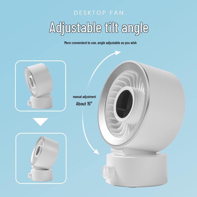 USB Rechargeable Silent Desktop Fan with Digital Display