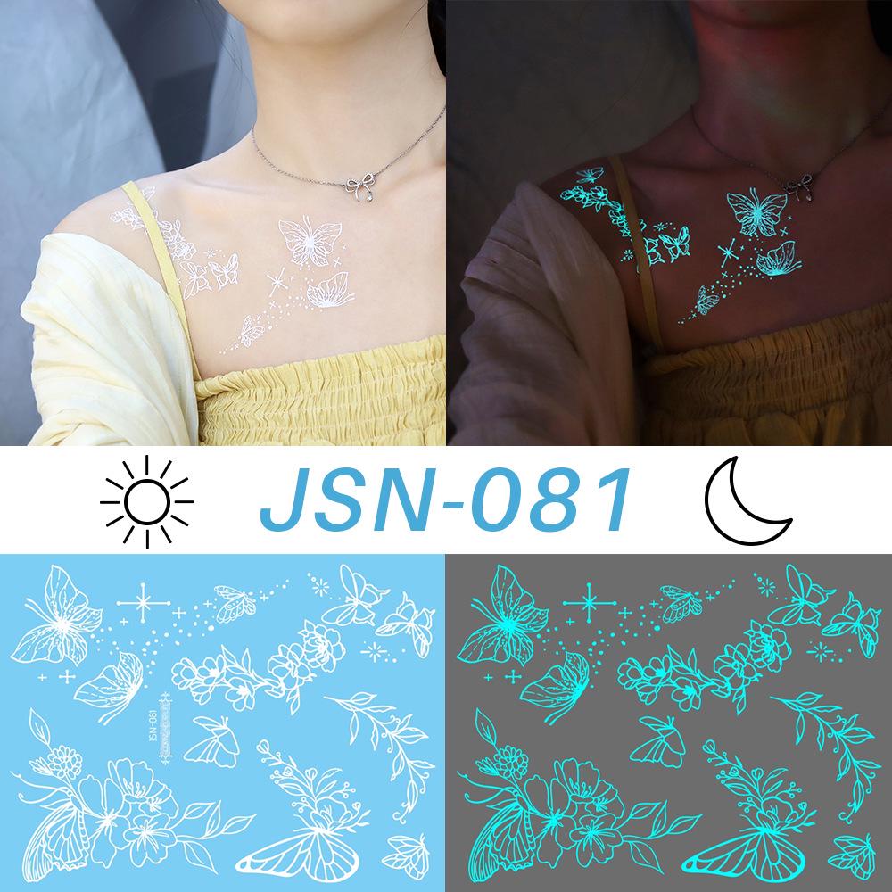Rikaron Luminous White Henna Mandala & Butterfly Tattoo Stickers - Waterproof.