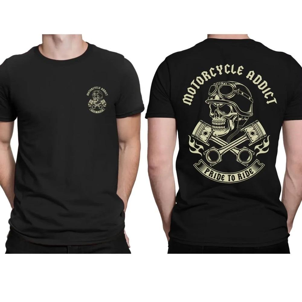 New Men's Fashionable Summer Horror Skull Print Comfortable and Breathable Round Neck Thsirt Outdoor Casual Party Top