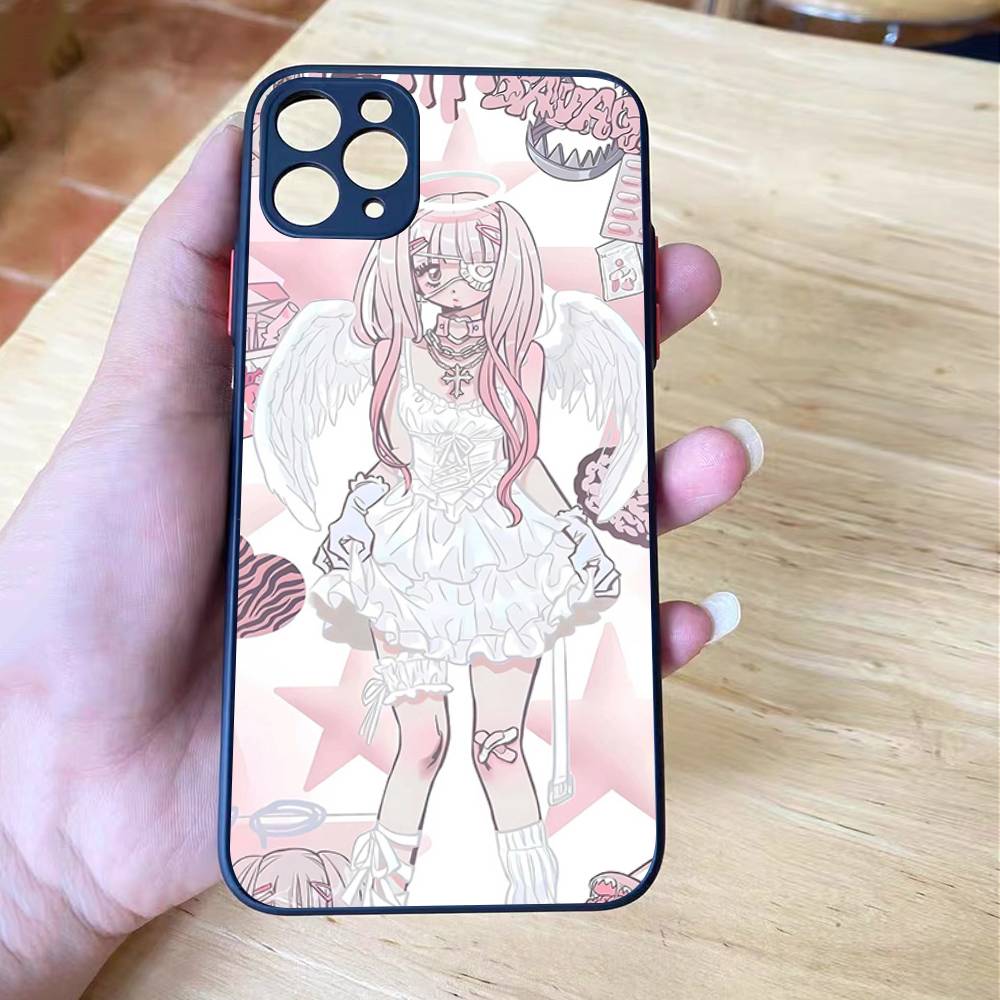 Ангел тсундере девушка аниме милый матовый Ударопрочный Для iPhone 16 15 11 12 13 14 Pro Max X XR XSMAX Mini Чехол для телефона