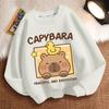 Girls' Fashion Cartoon Capibara Hoodie Spring and Autumn Children's Loose Round-neck Long-sleeved Top