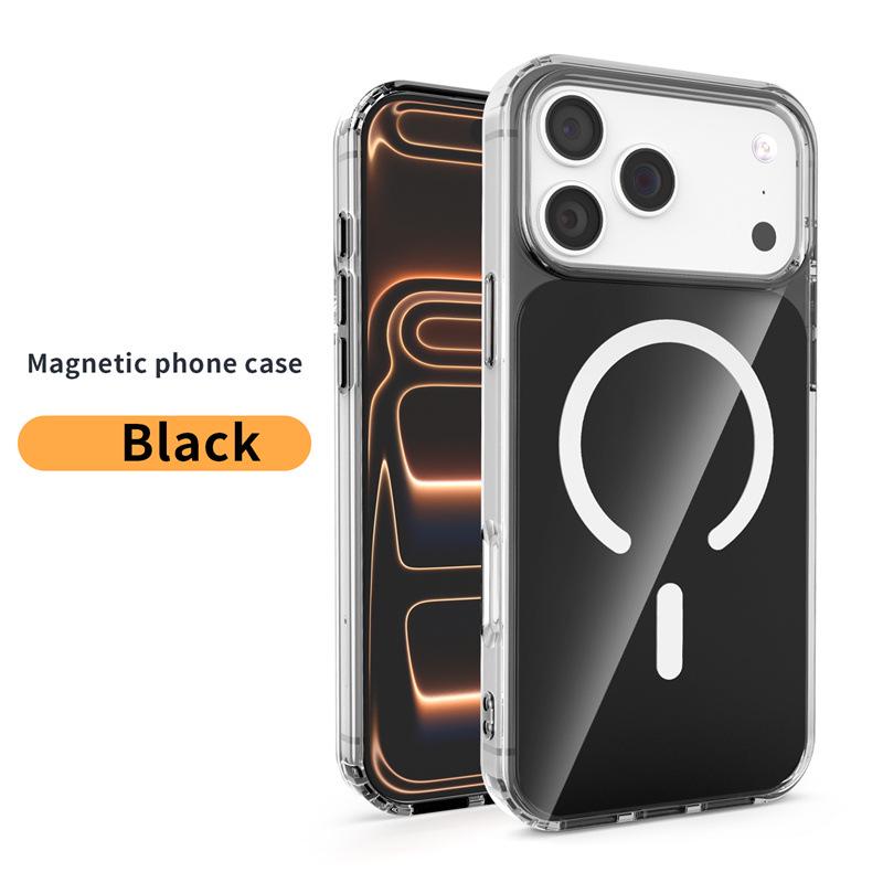 Красочный магнитный чехол для iPhone 17: Совместимо с iPhone 12-16, Прозрачный дизайн для трансграничного и международного использования