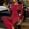 Women's Back Hollow Sequins Jumpsuit Retro Temperament High-waisted Slim One-piece Straight Pants