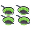 4шт складной дуршлаг сито круглый с ручкой отверстие для подвешивания для пасты овощей фруктов зеленый