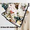 65*65cm 100% Mulberry Silk Women Spring Summer Square Scarf Elegant Chiffon Wrap Shawl Versatile Accessory