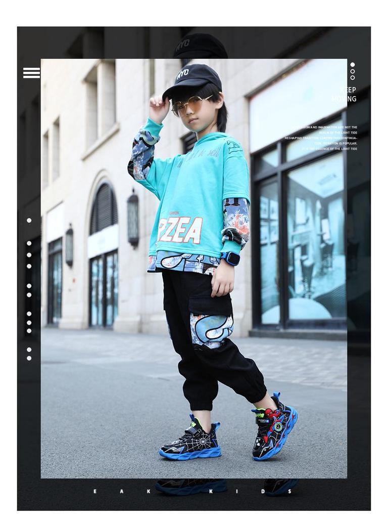 Детские сетчатые кроссовки для бега с подсветкой и мультяшным дизайном - Осень 2025, дышащий стиль