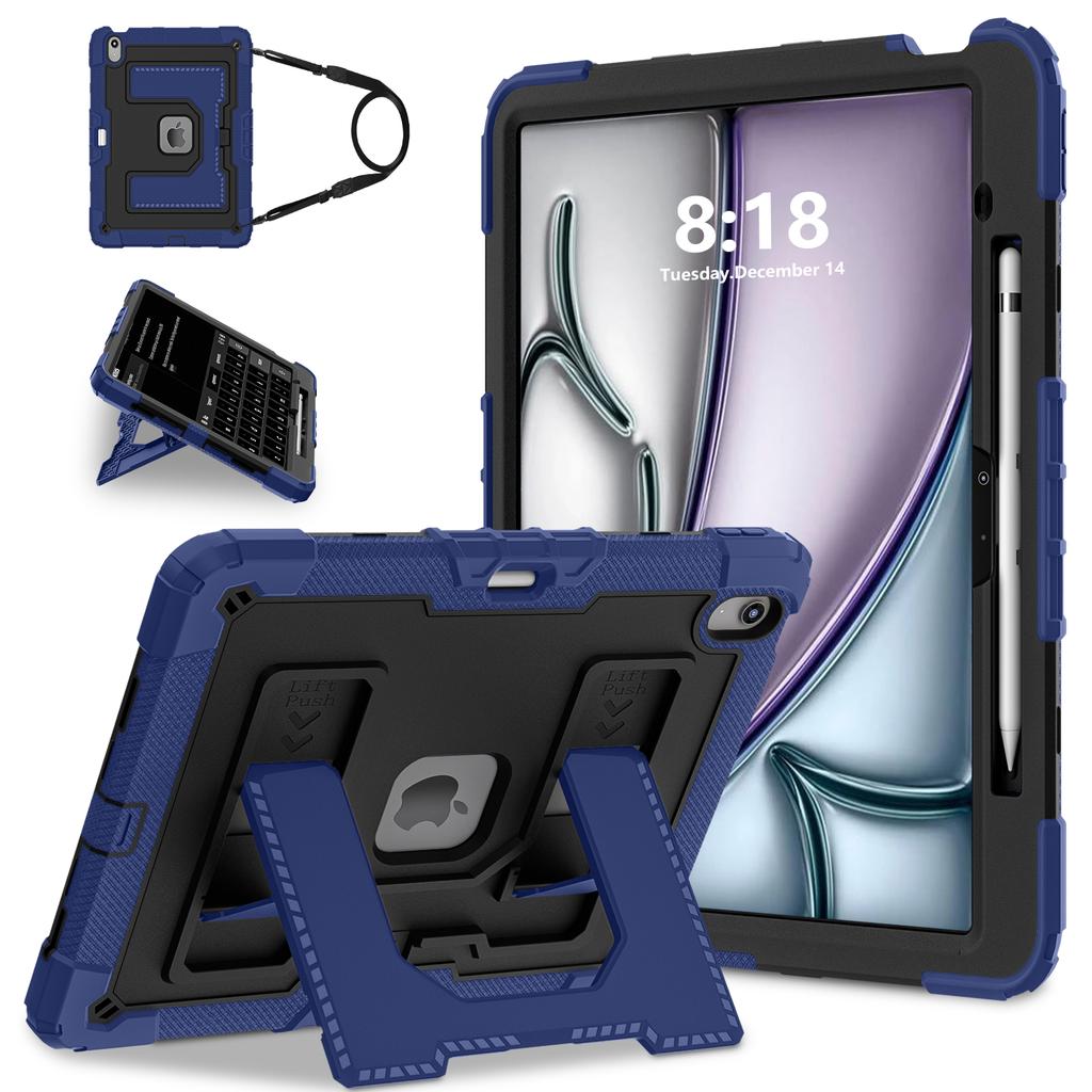 Прочный противоударный чехол для iPad Air 13 11 M4/3/2 Air 4 5 Mini 6 A17 Pro Прочный защитный чехол с держателем для стилуса/подставкой