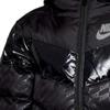 Nike Пуховик с принтом логотипа бренда и капюшоном на молнии, детские куртки черного цвета FB6831-010
