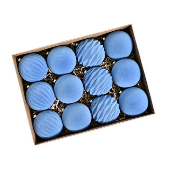 12 шт. Рождественские шары, украшения, небьющиеся бархатные шары, подвеска, флокированная рождественская елка, подвесные шары, украшения для дома, свадебные принадлежности