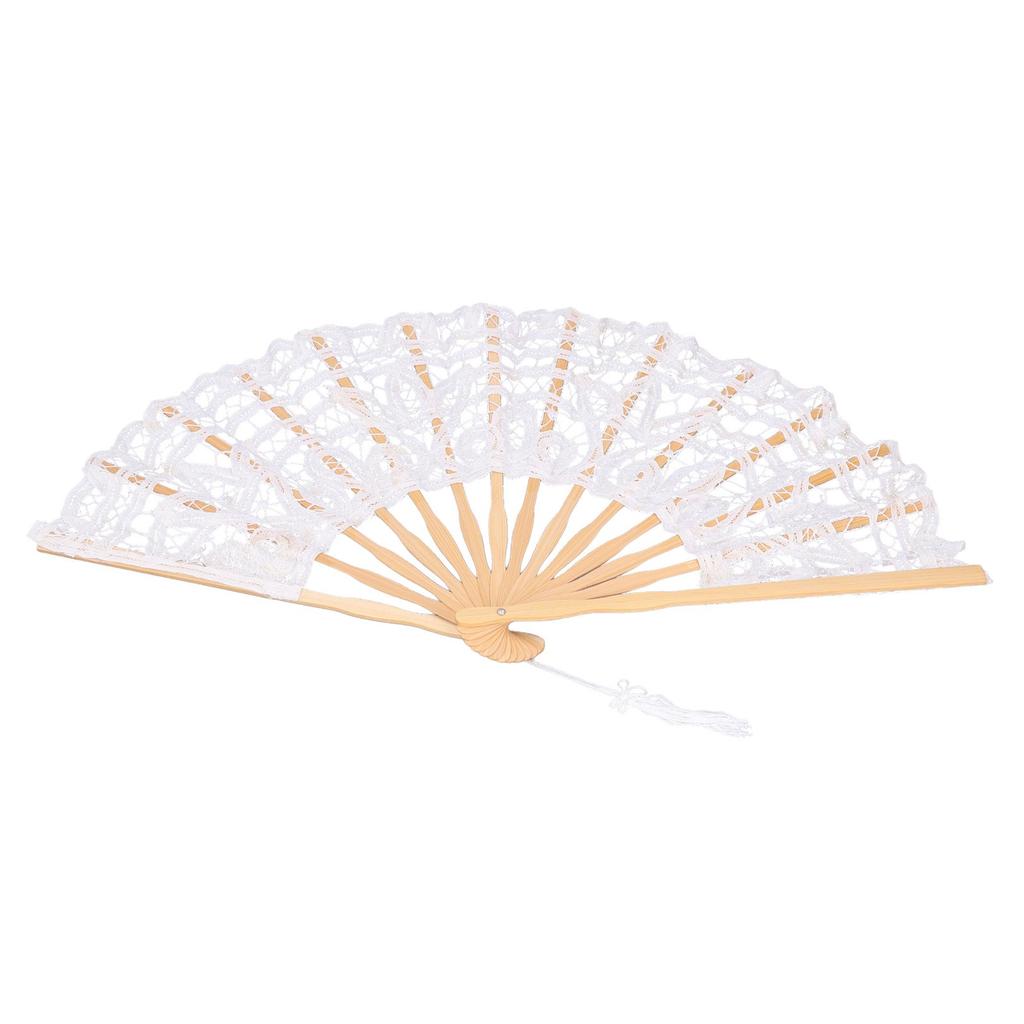 Складной веер Hallow Lace Bamboo Bones Vintage Style Hand Fan с кисточкой для одежды для выступлений