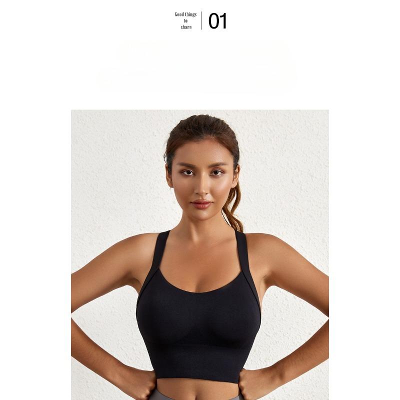 Спортивный бюстгальтер женский высокоинтенсивный антишоковый бег антипровисающий красивый сборка спины йога майка без стального кольца спортивное нижнее белье