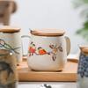 Creative Retro Breakfast Cup Underglaze Hand-painted Ceramic Mug Oatmeal Cup Chunky Milk Cup Coffee Cup Tea Cup