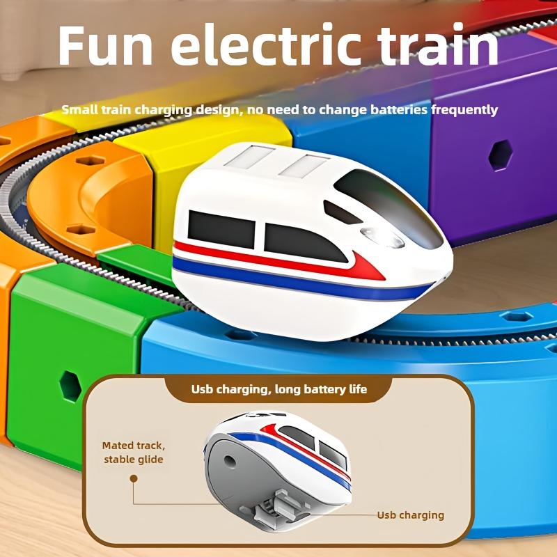 Children Magic Track Train Fun Electric Assembled Building Blocks Magnetic Rail Car Diy Educational Toy For Kid Christmas Gifts