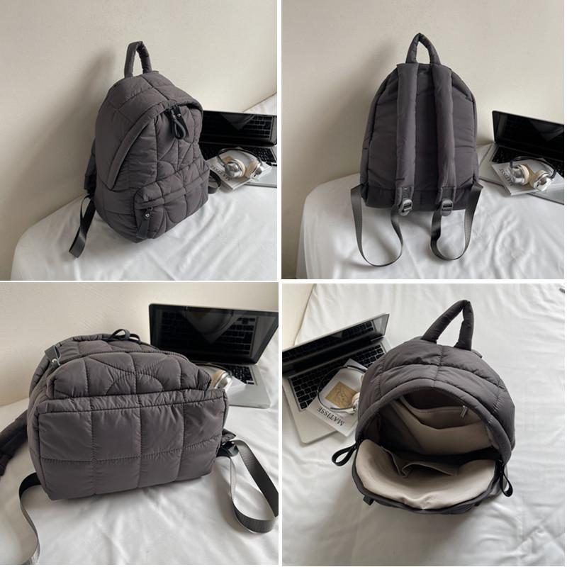 Ultralight Space Down Backpack Women School Backpack Bag Girls Fashion Trend Lightweight Cotton Travel bag Cotton Shoulder Bags
