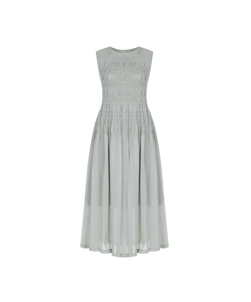 Page Flynn Smoked Shirred Sleeveless Dress_P6Bop029C