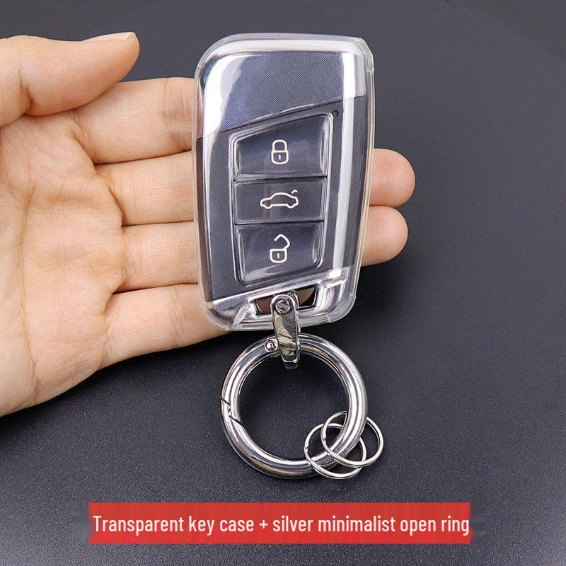 Прозрачный чехол для ключа для Volkswagen Passat и Magotan CC, Совместим с новыми моделями, Унисекс, Полностью закрытый