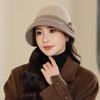 Bucket hat women's new autumn and winter high-end casual versatile face small plain face cover hat