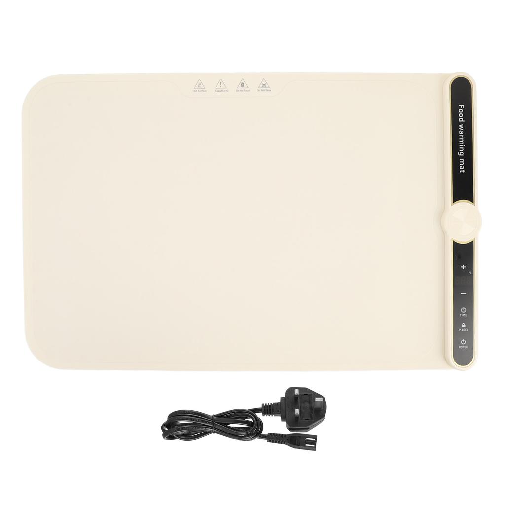 Подогреваемый коврик для еды 330 Вт, нагрев всей поверхности за 8 секунд, 9 настроек температуры, время 6 часов, блокировка от детей, селфи