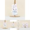 Cute Plush Bunny Doll Keychain Accessory Soft Pp Cotton Adorable Rabbit Figurine In Colorful Dress