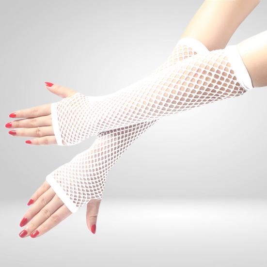 1 пара высокоэластичных сетчатых перчаток, нейлоновые сетчатые перчатки длиной до локтя, аксессуары для костюма