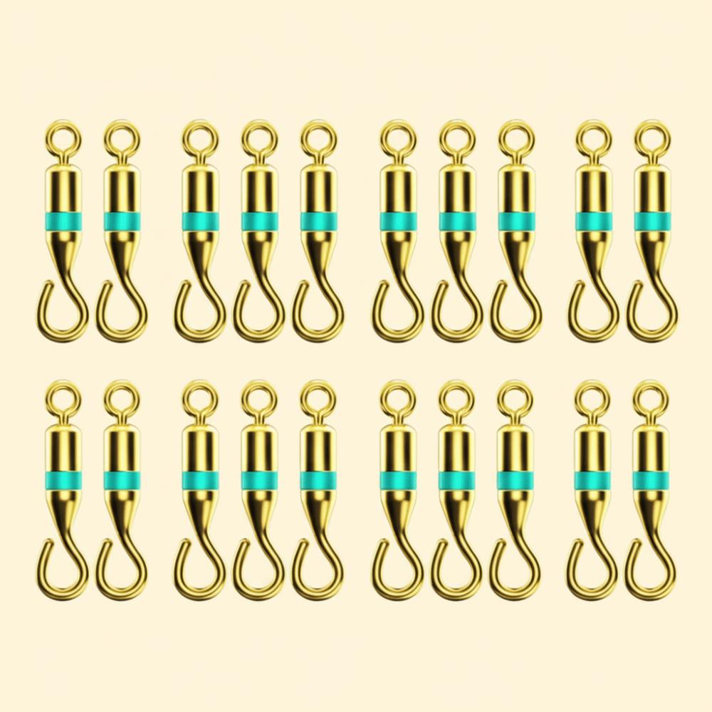 20PCS Titanium Alloy Swivel Fishing Hooks Shock-Absorbing Design Open Swivel Fishing Accessories Colored Rubber