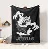 Custom Name Nightmare Cat Flannel Blanket Throw Blanket Soft Warm Sofa Bed home Decor Unique Gift
