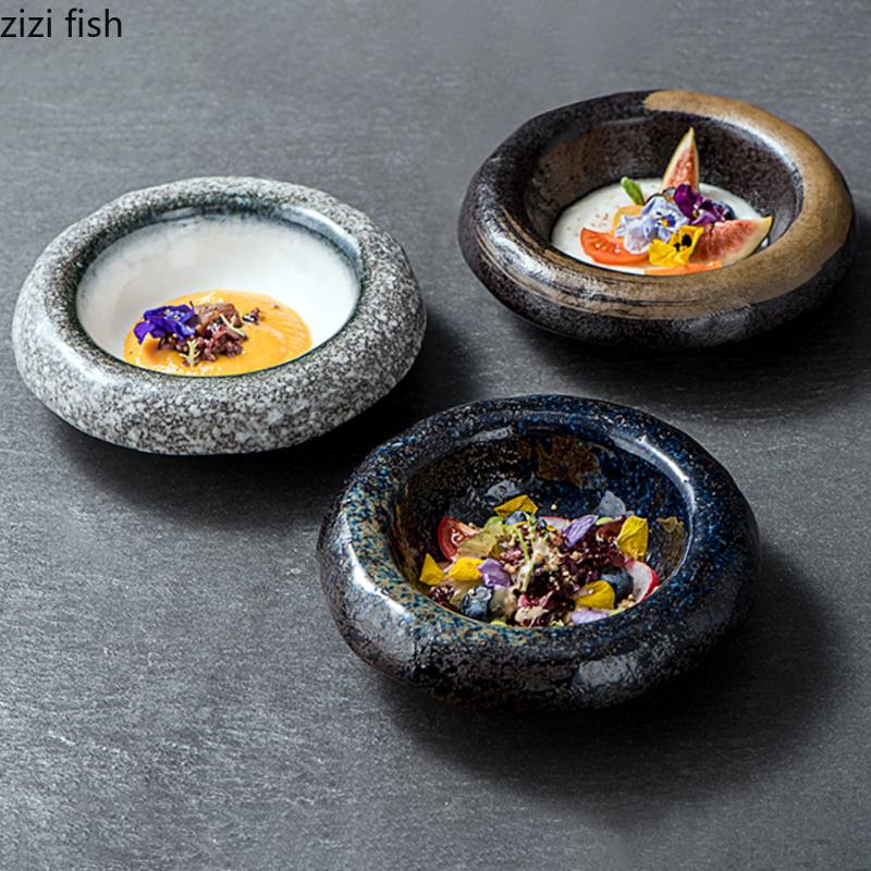 Керамическая миска для ужина Винтажная круглая столовая посуда Тарелка для супа Тарелка для пасты Бытовая посуда для ресторана Тарелка для закусок и выпечки Десертная тарелка Миски для лапши