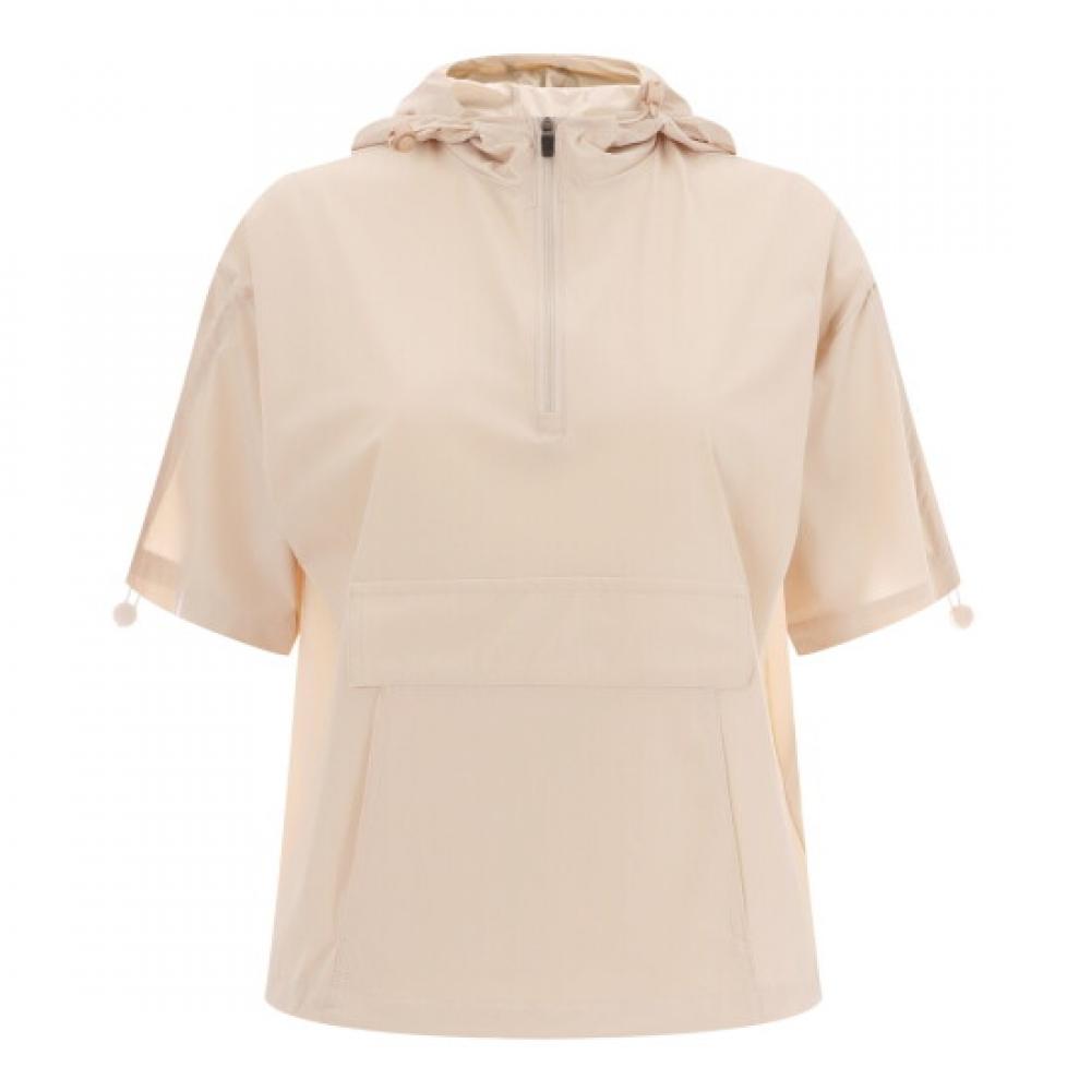 Shop Women S Hooded Half Zip Golf OuTdoor ShorT Sleeve T ShirT Pink Beige Lb W