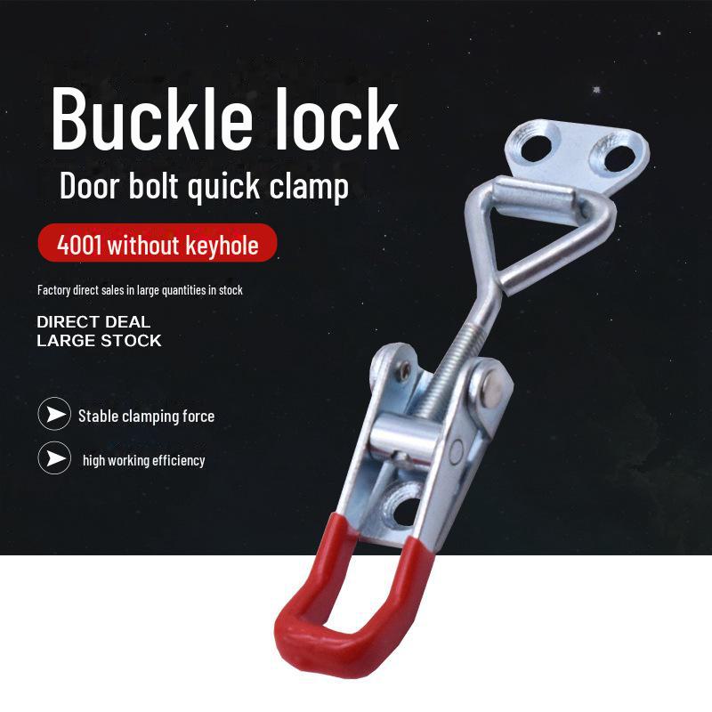 Heavy-Duty Adjustable Iron Door Bolt Quick Clamp with Two Holes, Model 4001.