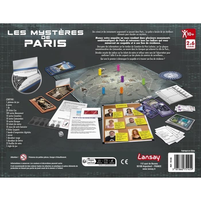 Board Game - LANSAY - 75145 - The Mysteries of Paris 10+