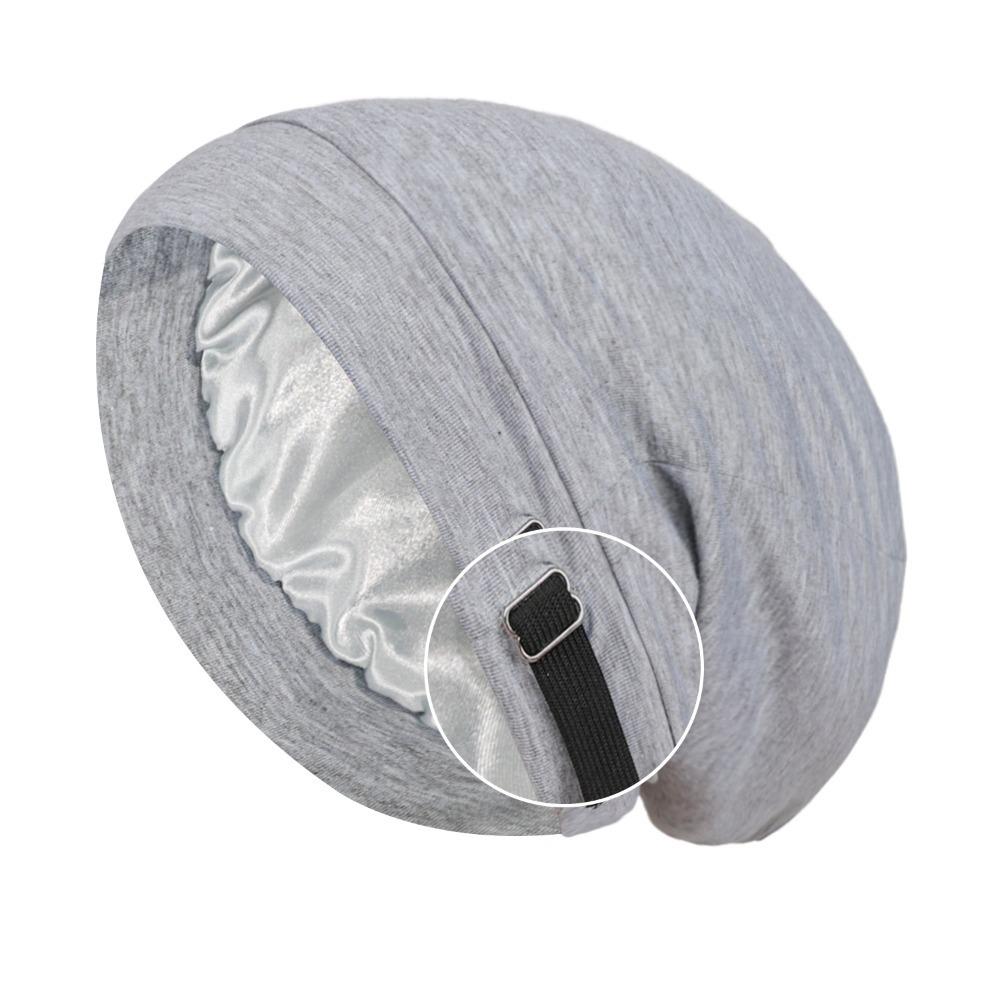 Double Layer Night Sleep Cap Satin Lining Head Wraps Casual Baggy Hat