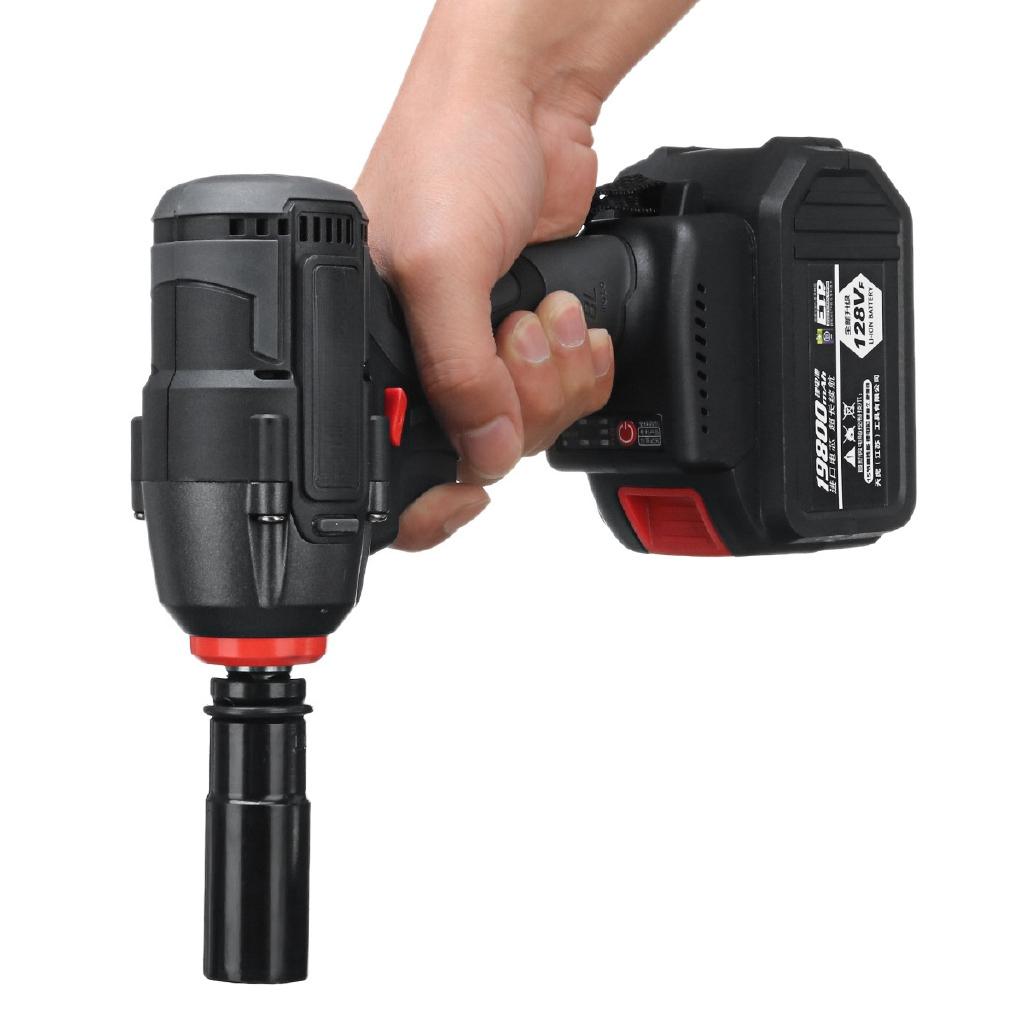 128V Electric Brushless Wrench 19800mAh Large Capacity Power Wrench Tool 1 OR 2 Lithium Batteries