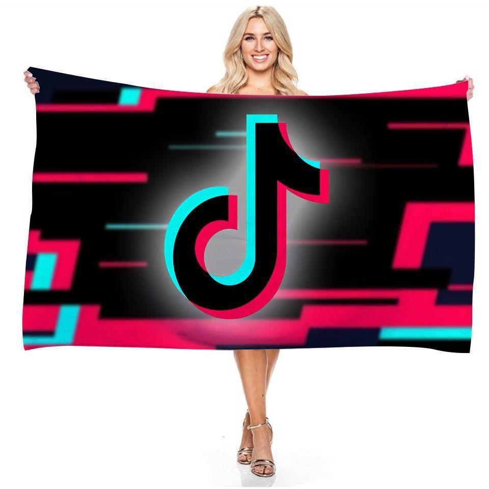 Яркое полотенце с принтом Tiktok, идеально подходит для плавания, купальных костюмов и использования в душе