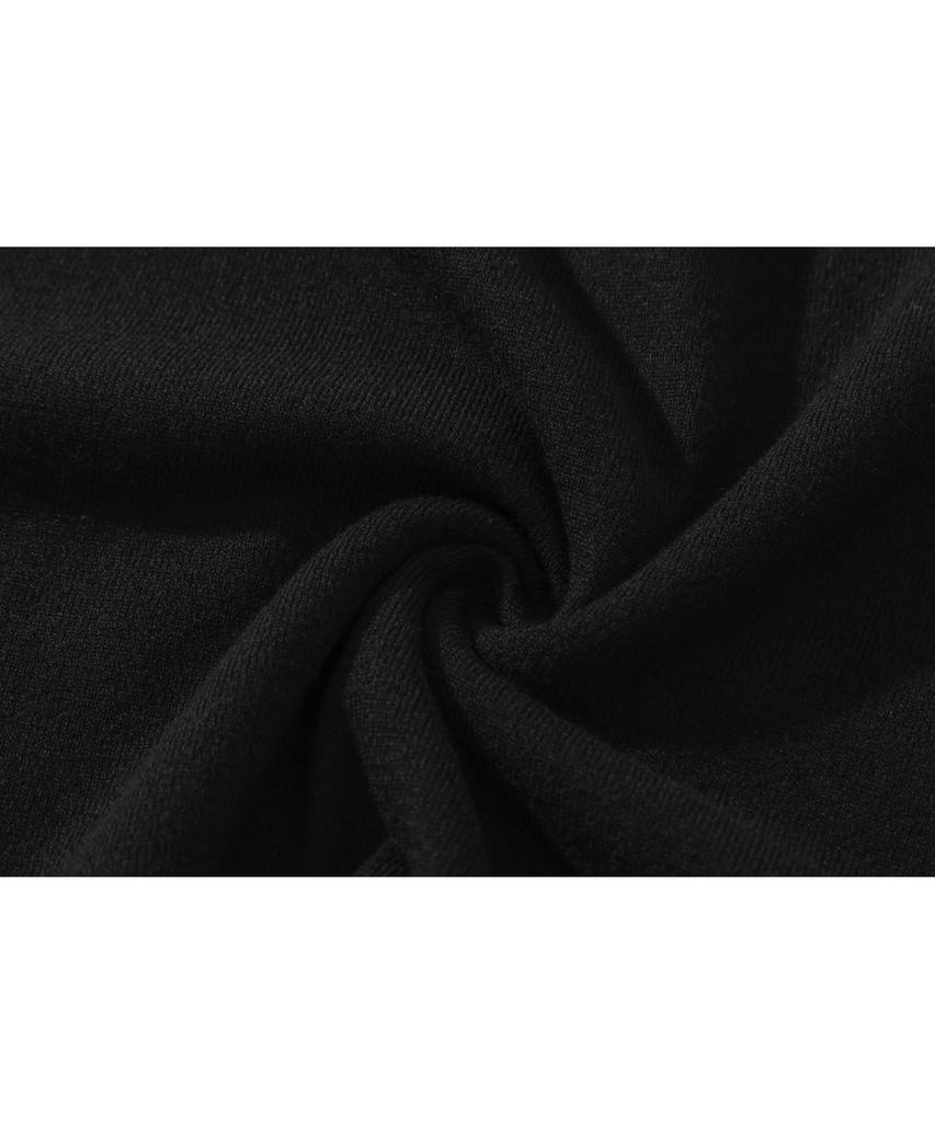 BASEMOMENT Side Slit V-Neck Half Knit Black