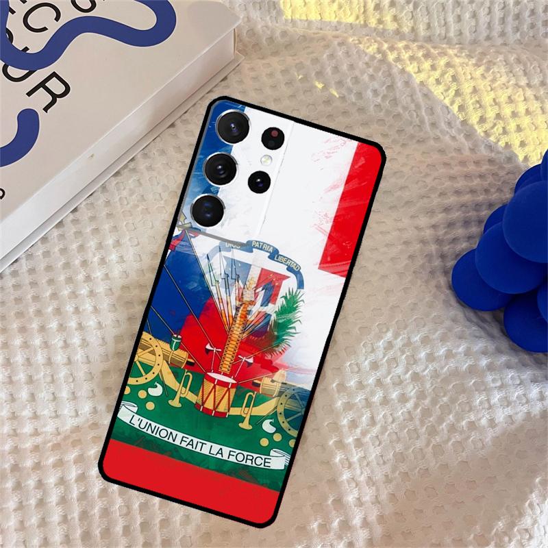Haiti Haitian Flag Phone Case For Samsung Galaxy S25 Ultra S9 S10 S20 S22 S21 S23 Plus S24 FE Portector Cover