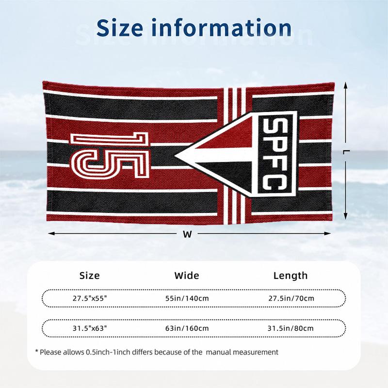 Sao Paulo FC Beach Towel Quick Dry Sand Free Lightweight Beach Towels for Travel Swimming Camping