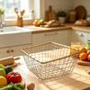 Storage Basket, Stainless Steel Woven Multi-Purpose Organizer, Large Capacity Stackable Fruit Bowl for Kitchen Bathroom Bedroom And More