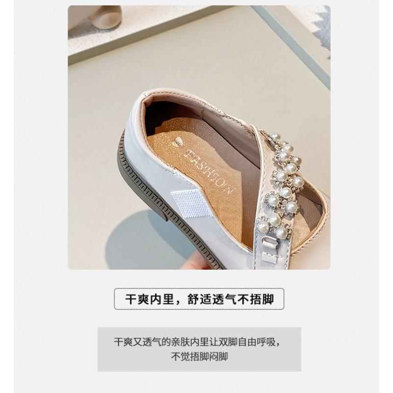 Girls Black Leatherette Flat Shoes School Performance Sweet Style Soft Sole Kids Dress