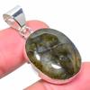 Лабрадорит Ручная работа 925 Стерлинговое серебро Ювелирная подвеска 1,58" m0V73