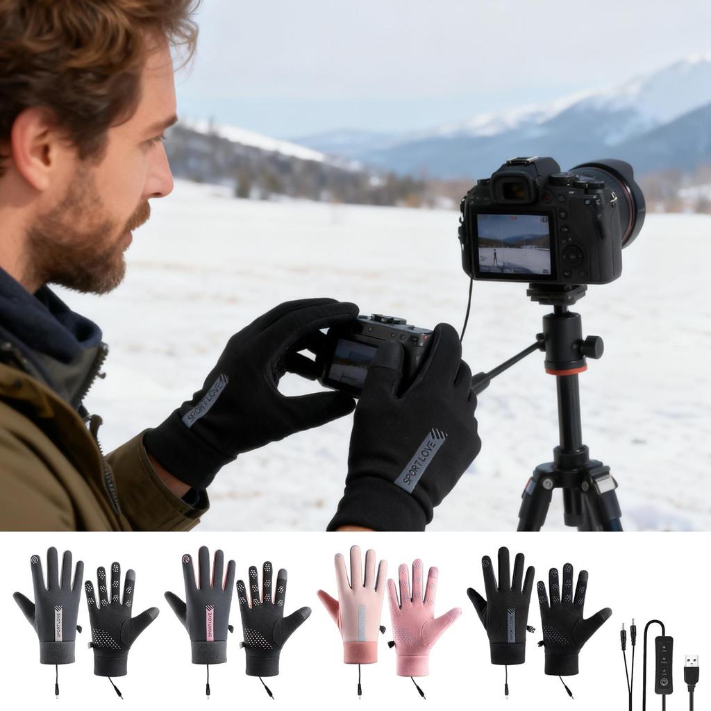 Electric Heated Gloves Flexible Control USB Powered Warm USB Heating Gloves Hand Warmers For Skiing Hiking Cycling Snowboarding