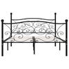 Bed Frame with Slatted Base Black Metal 140 * 200 cm