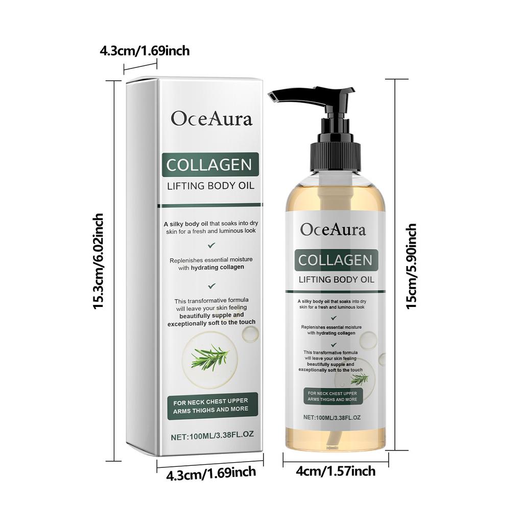 OCEAURA Nourishing Body Oil – Lightweight Hydration for Smooth, Soft & Radiant Skin, Daily Massage Care less