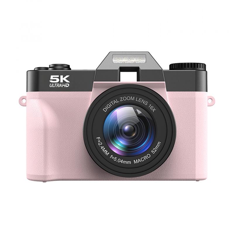 4K HD Mirrorless Retro Camera with Flip Screen, WiFi, 16x Zoom, Image Stabilization, and Beauty Mode.