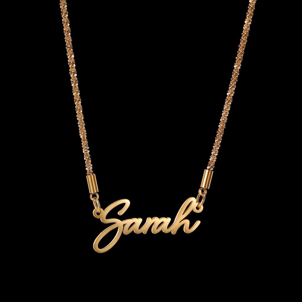 Atoztide Custom Name Necklace for Women Stainless Steel Jewelry Nameplate Choker Twisted Chain Personalized Birthday Gift