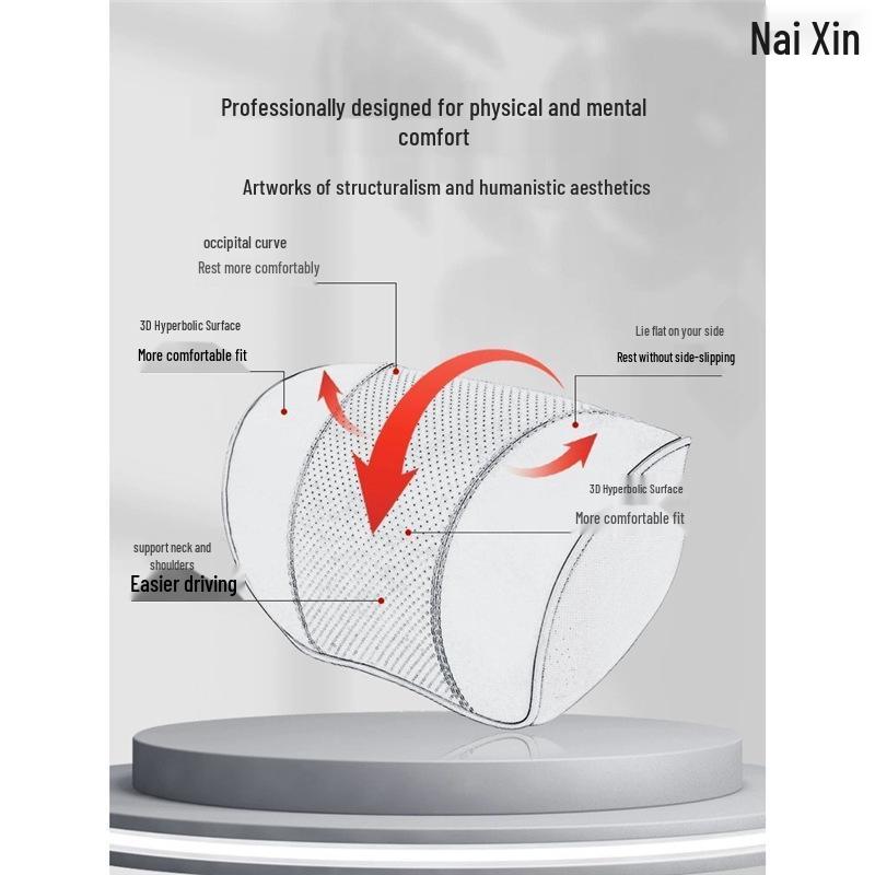 Mercedes-Benz Genuine Leather Car Headrest & Back Cushion - Universal Pillow for E300L, C260, GLC (All Seasons)