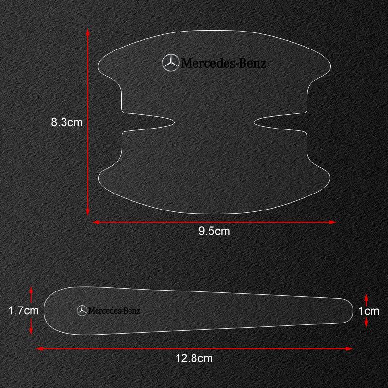 CRY1 8pc Car Door Bowl Handle Protector Stickers Transparent Anti-scratch For Mercedes Benz W212 W211 W213 W203 W205 W204 A C E B R