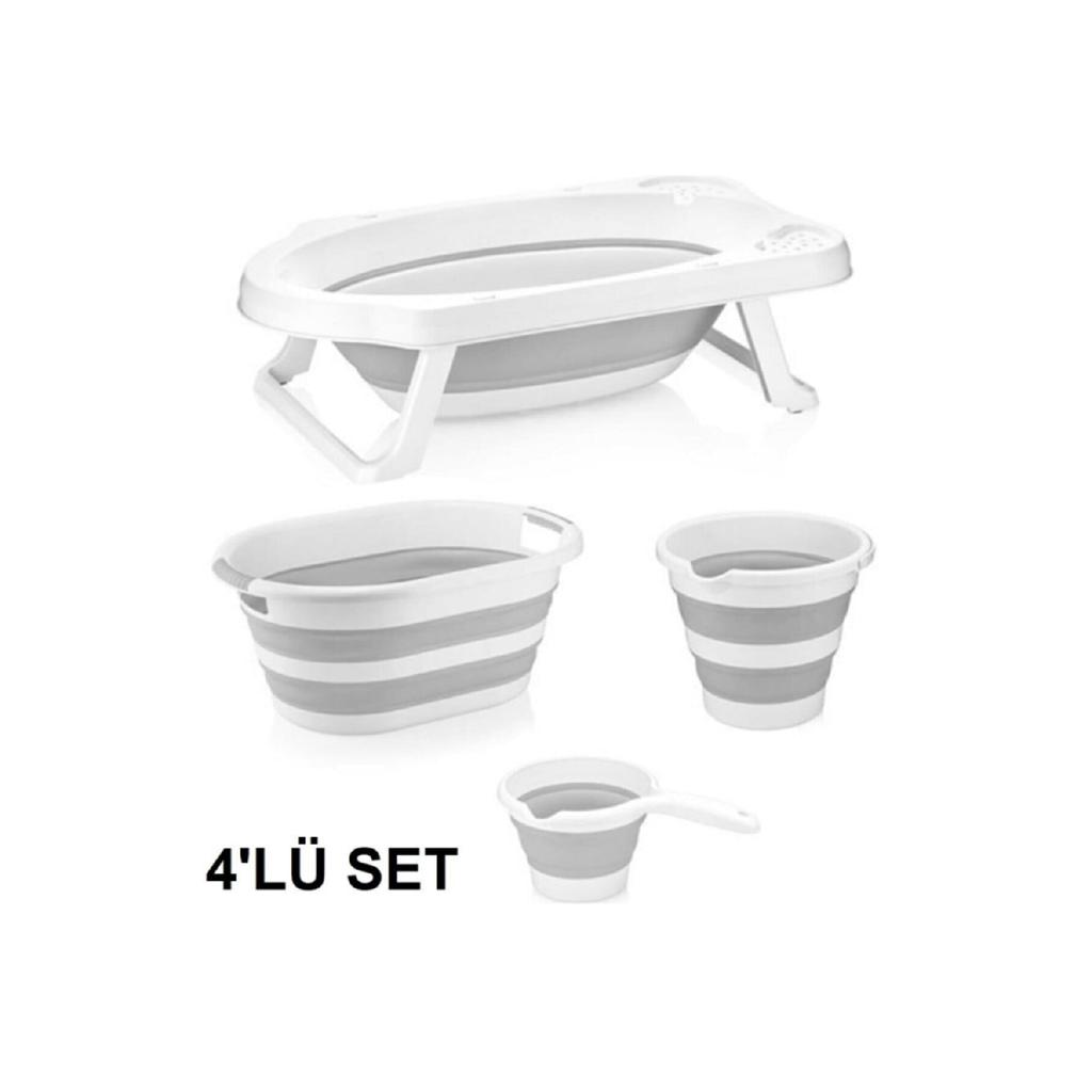 Складной набор для ванной комнаты, серый набор из 4 предметов