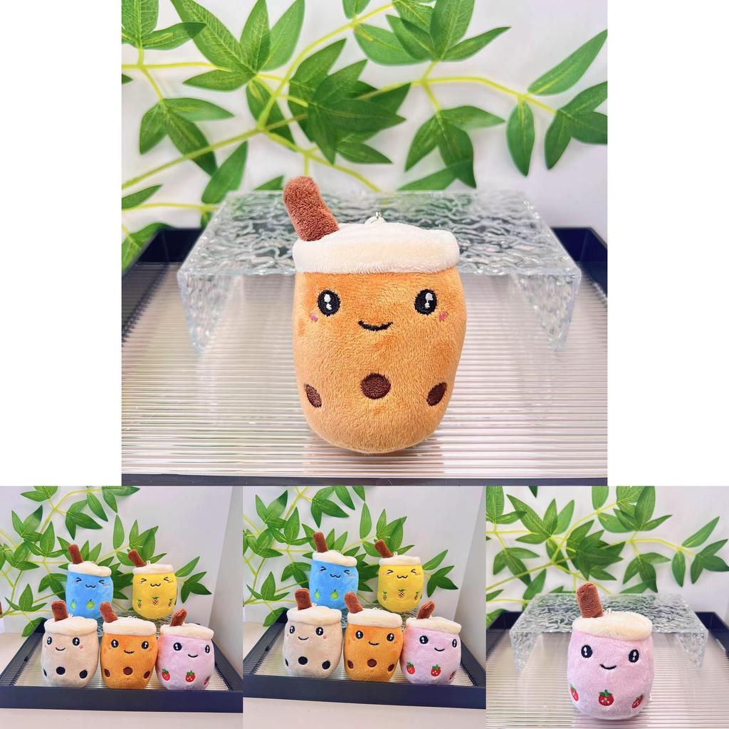 Sweet Plush Fruit Bubble Tea Cup Keychain Charming Cartoon Doll For Collectors