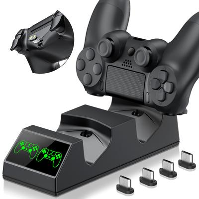 Док-станция для зарядки контроллера PS4 с 4 адаптерами Micro USB, двойное быстрое зарядное устройство для контроллера для Playstation 4/PS4 Slim/PS4 Pro
