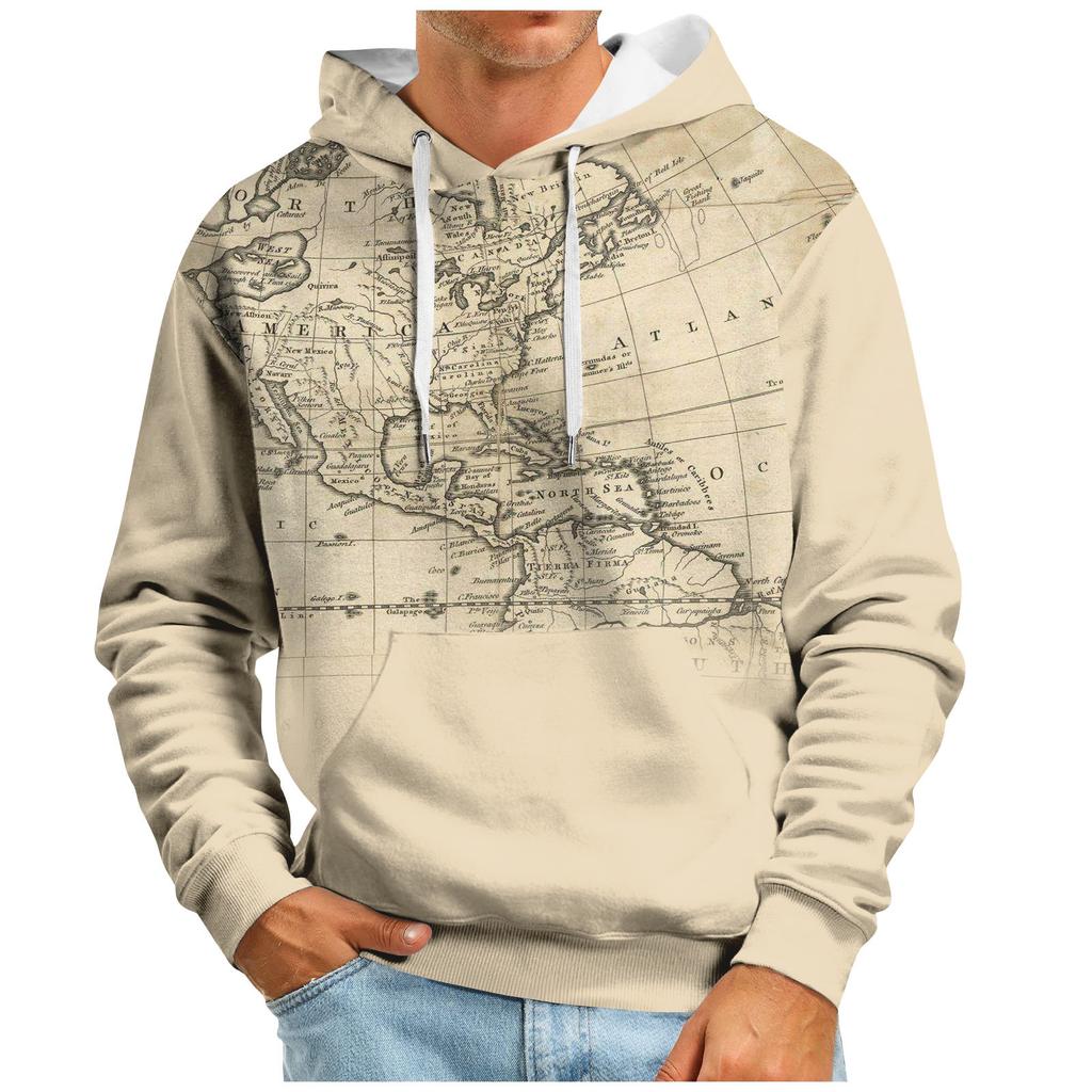 Мужская толстовка с капюшоном в стиле ретро с длинным рукавом, топы, куртка, верхняя одежда